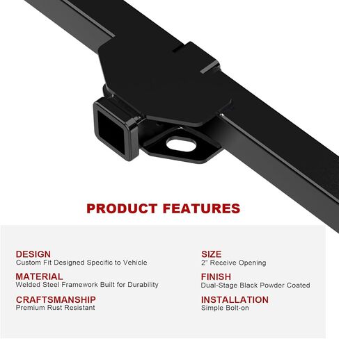 Tuxtreme Class 3 Trailer Hitch Receiver Assembly Compatible with Toyota Sienna 2021-2025 2 Inch Rear Towing Hitch,3500lbs GTW, Bolt-On Design, SAE J684 Tested, Includes Hitch Cover in Saudi Arabia