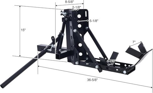 800LBS Motorcycle Trailer Hitch Carrier, 2" Receiver Tow Hauler Mount Rack, Heavy Duty Steel Scooter Carrier, Adjustable Crank Handle, Black in Saudi Arabia
