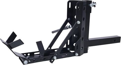 800LBS Motorcycle Trailer Hitch Carrier, 2" Receiver Tow Hauler Mount Rack, Heavy Duty Steel Scooter Carrier, Adjustable Crank Handle, Black in Saudi Arabia