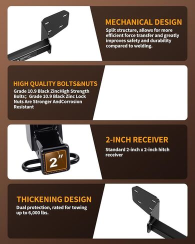 2" Receiver Trailer Hitch for 2010–2019 Subaru Outback Wagon (Except Sport) | Class 3 Tow Hitch | 4,000 lbs Towing Capacity in Saudi Arabia