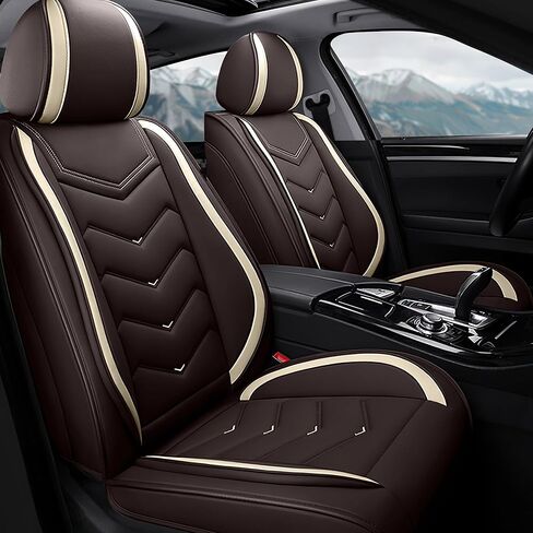 Car Seat Covers Fit for Volkswagen GTI 2000-2026, Stylish Sport Seat Covers, Waterproof Wear-Resistant Premium Nappa Leather Car Seat Cover.(2 Pcs Front/Pure Black) in Kuwait