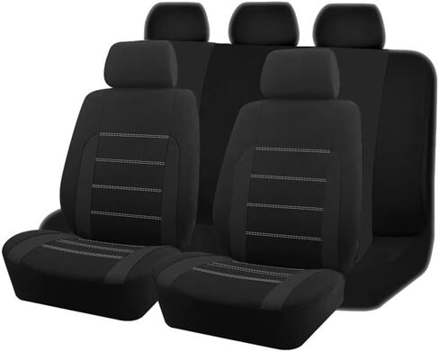 Car Seat Covers Full Set for Mini Hatch/Cabrio R50 R56 F55 F56 R52 R53 R57 F57 JCW/One/One D/Cooper, Comfortable Breathable Automotive Seat Covers with Removable Headrest Cover Non-Slip Backing in Saudi Arabia