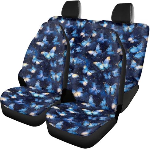 Blue Mermaid Scales Car Seat Covers Full Set Universal Auto Low Back Front Washable Seat Covers Split Bench Rear Seat Protector Easy to Install in Kuwait