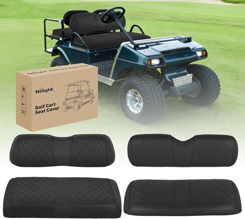 Nilight Golf Cart Seat Covers Kit Front and Rear Waterproof Sun Scratch Resistant Leather Diamond Stitching No Staple All-Season Protection for Yamaha Drive G29 2007-2016 / Yamaha Drive 2 2017-2026 in Kuwait
