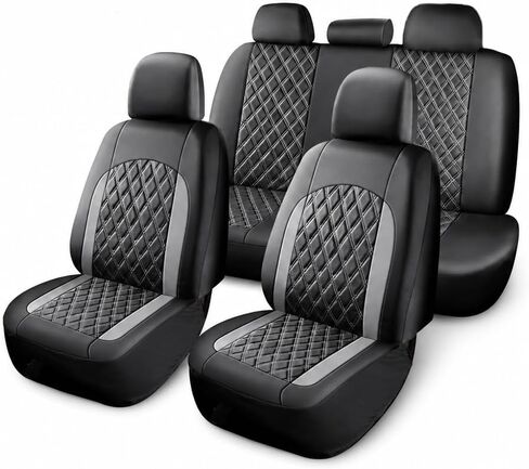 Car Seat Cover for Toyota FJ Cruiser 2006-2021 2022 2023 2024 2025 2026, Leather Comfortable Breathable Non Slip Front Rear Seats Universal Interior Protectors Cover,A/Grey-Full Set in Kuwait