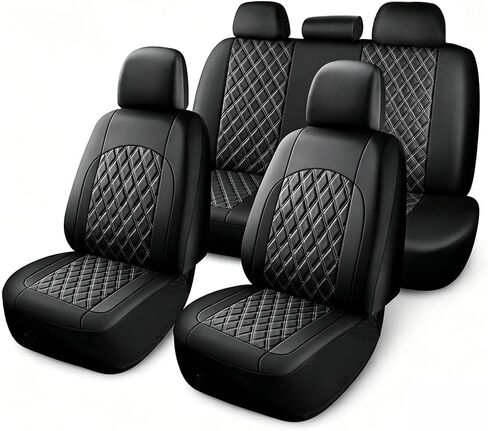 Car Seat Cover for Toyota FJ Cruiser 2006-2021 2022 2023 2024 2025 2026, Leather Comfortable Breathable Non Slip Front Rear Seats Universal Interior Protectors Cover,A/Grey-Full Set in Kuwait