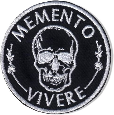 Memento Vivere Memento More Tactical Patch – 3 Inch Skull Morale Patch for Backpacks, Vests, Hats – Embroidered Hook & Loop Applique – Stoic Quote Funny Gear in Saudi Arabia