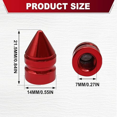 4 Pieces Premium Aluminum Alloy Tire Valve Caps Universal High Gloss Dust Proof Metal Tire Stem Covers for Car Truck SUV Motorcycle(Red) in Saudi Arabia