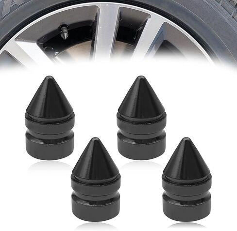 4 Pieces Premium Aluminum Alloy Tire Valve Caps Universal High Gloss Dust Proof Metal Tire Stem Covers for Car Truck SUV Motorcycle(Red) in Saudi Arabia