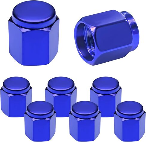 8 PCS Tire Valve Stem Caps, Hexagon Shape Aluminum Alloy Tire Air Caps with Rubber Seal, Leak-Proof Wheel Valve Stem Protective Covers for Cars Trucks SUVs Motorcycles (Purple) in Kuwait