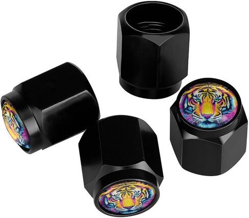 Cartoon Boston Terrier Tire Valve Stem Caps Aluminum Black Stem Tire Valve Caps Universal Stem Covers for Cars SUVs Trucks Bikes Motorcycles Bicycles (4 Pack) in Saudi Arabia