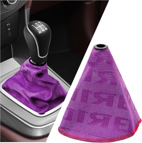 Car Shift Boot Cover, Waterproof Fabric Manual/Automatic Shift Knob Boot Racing Style Decor, Shifter Lever Knob Dust Cover Gear Gaiter Protector for Cars Trucks SUVs (Red) in Kuwait