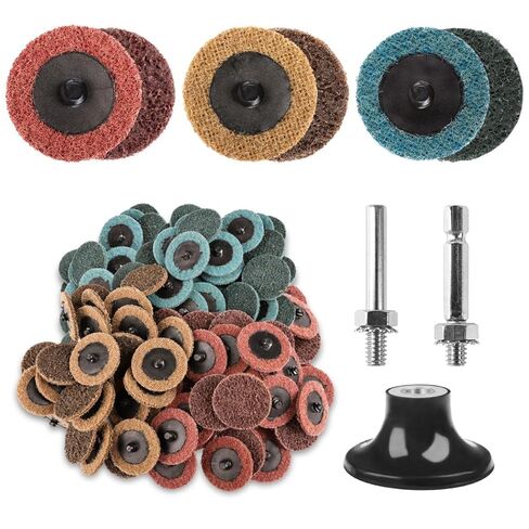 92pcs 2 بوصة التغيير السريع تغيير أقراص الصنفرة: 90pcs تكييف السطح المكيف الهوائي/موت أقراص رملية مطحنة مع 1/4 بوصة وسادة حامل قفل لبطن المعاد in Kuwait