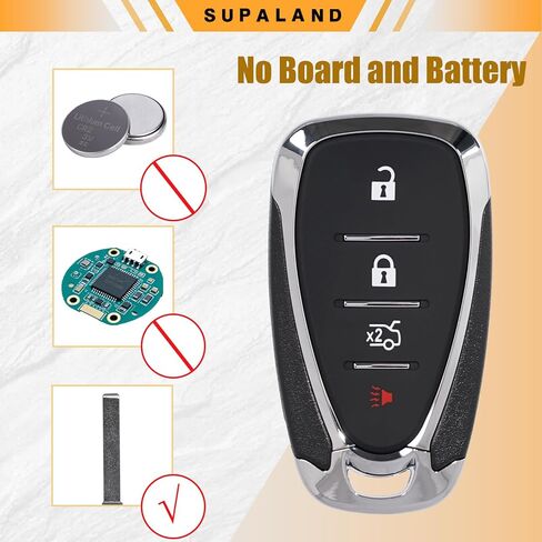 Supaland Key Fob Shell Case استبدال يناسب تشيفي ماليبو كامارو شيفروليه كروز 2016 2017 2018 2019 2020 2021 بدون مفتاح مفتاح بعيد الإسكان 4 أزرار HYQ4EA HYQ4AA in Kuwait