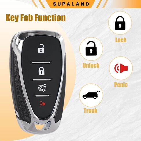 Supaland Key Fob Shell Case استبدال يناسب تشيفي ماليبو كامارو شيفروليه كروز 2016 2017 2018 2019 2020 2021 بدون مفتاح مفتاح بعيد الإسكان 4 أزرار HYQ4EA HYQ4AA in Kuwait