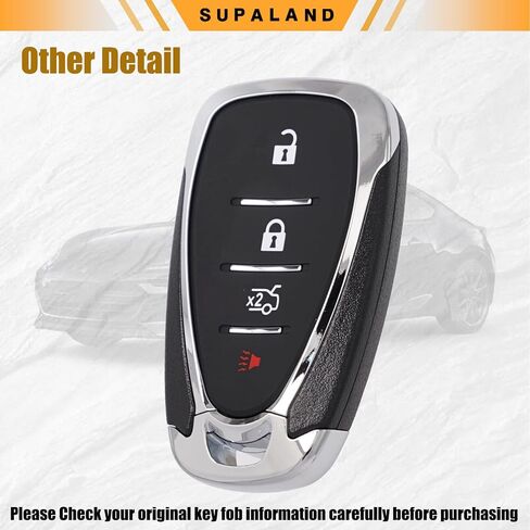 Supaland Key Fob Shell Case استبدال يناسب تشيفي ماليبو كامارو شيفروليه كروز 2016 2017 2018 2019 2020 2021 بدون مفتاح مفتاح بعيد الإسكان 4 أزرار HYQ4EA HYQ4AA in Kuwait