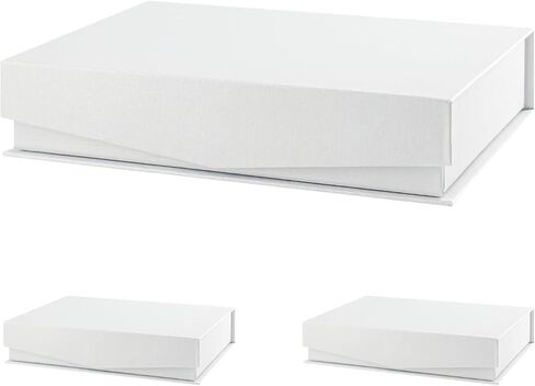 FSQINGTIZI 3 Pack Small Black Gift Boxes, 6.5x4.8x1.5'' Gift Box with Magnetic Lids for Presents, Contains Card and Shredded Paper for Mother's Day, Father's Day, Birthdays, or Any Occasion in Kuwait