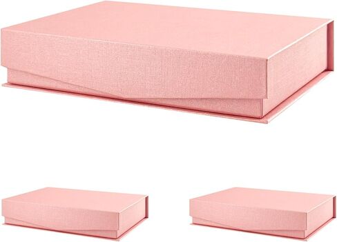 FSQINGTIZI 3 Pack Small Black Gift Boxes, 6.5x4.8x1.5'' Gift Box with Magnetic Lids for Presents, Contains Card and Shredded Paper for Mother's Day, Father's Day, Birthdays, or Any Occasion in Kuwait