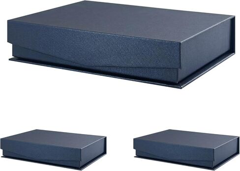 FSQINGTIZI 3 Pack Small Black Gift Boxes, 6.5x4.8x1.5'' Gift Box with Magnetic Lids for Presents, Contains Card and Shredded Paper for Mother's Day, Father's Day, Birthdays, or Any Occasion in Kuwait