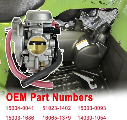 KVF360 Carb متوافق مع Kawasaki Prairie 360 ​​KVF360A KVF360B KVF360C 2x4 2003-2009 4x4 2003-2013 جانب السحب 35 مم مع مشعب السحب استبدال 15003-1686 15004-004115003-0093 in Kuwait