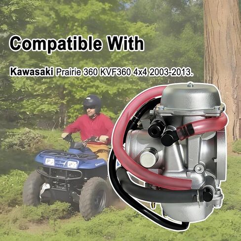 KVF360 Carb متوافق مع Kawasaki Prairie 360 ​​KVF360A KVF360B KVF360C 2x4 2003-2009 4x4 2003-2013 جانب السحب 35 مم مع مشعب السحب استبدال 15003-1686 15004-004115003-0093 in Kuwait