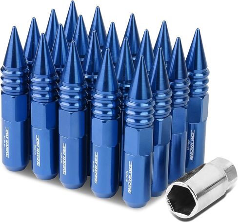 Auto Dynasty M12 x 1.5 Open/Closed End Design 20-Piece Anodized Aluminum Alloy Wheel Lug Nuts + Deep Drive Extension (Blue) in Kuwait