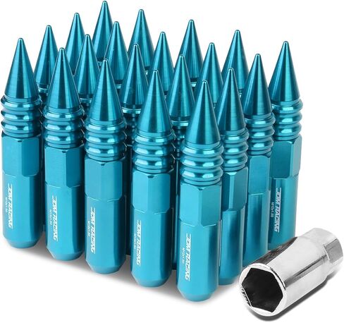 Auto Dynasty M12 x 1.5 Open/Closed End Design 20-Piece Anodized Aluminum Alloy Wheel Lug Nuts + Deep Drive Extension (Blue) in Kuwait