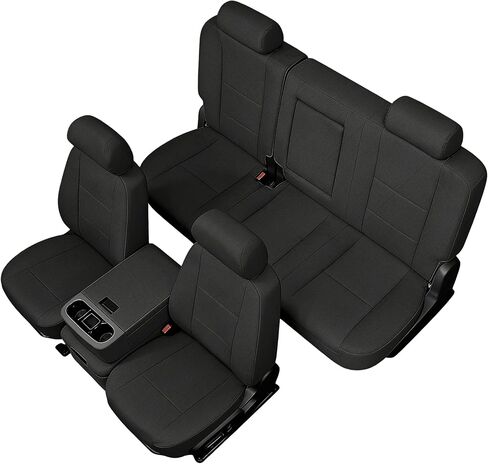 Front Seat Covers for Chevy Silverado & GMC Sierra 1500/2500HD Crew Cab 2007-2013 Durable Composite Sponge Fabric Foam Padded - Black in Saudi Arabia