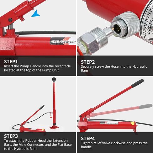GarveeHome 12 T Porta Power Kit Heavy Duty Hydraulic Ram with Secure Transport Case for Auto Shop Frame Repair Construction Equipment Professional Grade Lifting Tool in Kuwait