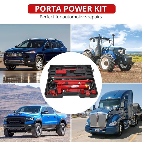 GarveeHome 12 T Porta Power Kit Heavy Duty Hydraulic Ram with Secure Transport Case for Auto Shop Frame Repair Construction Equipment Professional Grade Lifting Tool in Kuwait