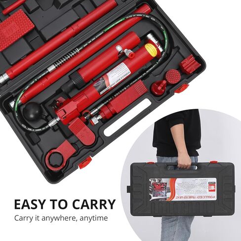 GarveeHome 12 T Porta Power Kit Heavy Duty Hydraulic Ram with Secure Transport Case for Auto Shop Frame Repair Construction Equipment Professional Grade Lifting Tool in Kuwait
