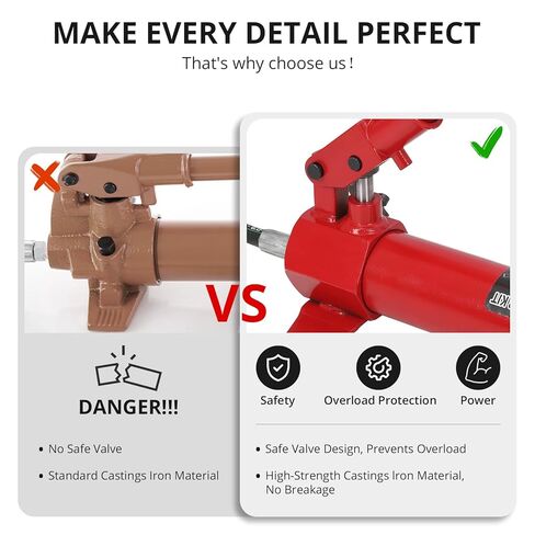 GarveeHome 12 T Porta Power Kit Heavy Duty Hydraulic Ram with Secure Transport Case for Auto Shop Frame Repair Construction Equipment Professional Grade Lifting Tool in Kuwait