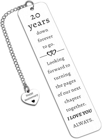 20 Year Wedding Anniversarys Gifts for Husband Wife 20 Year Anniversarys Gifts for Him Her 20th Anniversary China Gift for Husband Wife Couple Parents Men Women 20th Wedding Anniversary Bookmark Gift in Kuwait