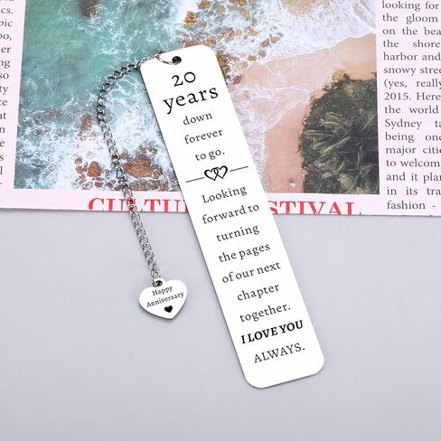 20 Year Wedding Anniversarys Gifts for Husband Wife 20 Year Anniversarys Gifts for Him Her 20th Anniversary China Gift for Husband Wife Couple Parents Men Women 20th Wedding Anniversary Bookmark Gift in Kuwait