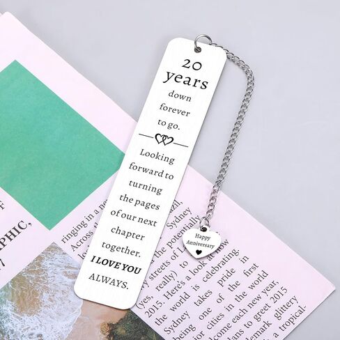 20 Year Wedding Anniversarys Gifts for Husband Wife 20 Year Anniversarys Gifts for Him Her 20th Anniversary China Gift for Husband Wife Couple Parents Men Women 20th Wedding Anniversary Bookmark Gift in Kuwait