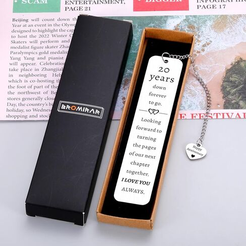 20 Year Wedding Anniversarys Gifts for Husband Wife 20 Year Anniversarys Gifts for Him Her 20th Anniversary China Gift for Husband Wife Couple Parents Men Women 20th Wedding Anniversary Bookmark Gift in Kuwait