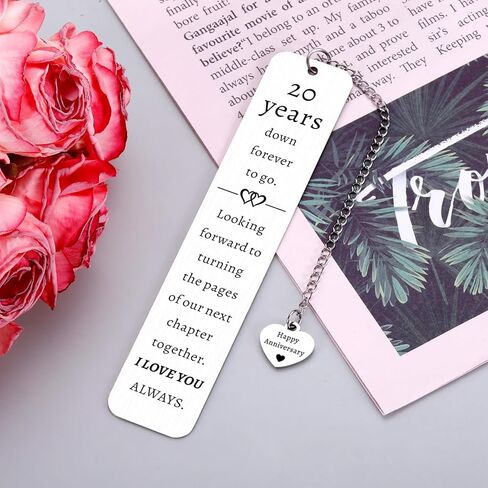 20 Year Wedding Anniversarys Gifts for Husband Wife 20 Year Anniversarys Gifts for Him Her 20th Anniversary China Gift for Husband Wife Couple Parents Men Women 20th Wedding Anniversary Bookmark Gift in Kuwait