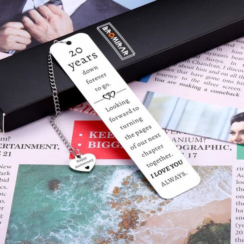 20 Year Wedding Anniversarys Gifts for Husband Wife 20 Year Anniversarys Gifts for Him Her 20th Anniversary China Gift for Husband Wife Couple Parents Men Women 20th Wedding Anniversary Bookmark Gift in Kuwait