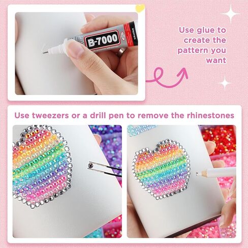 40 Colors Resin Jelly Rhinestones for Bedazzling, 3mm 32000 Pcs Flatback Gems for Crafting,Rhinestone Kit with B7000 Glue for Nail Rhinestones, Shoes, Crafts, Diamond Art & DIY Bedazzler Projects in Kuwait