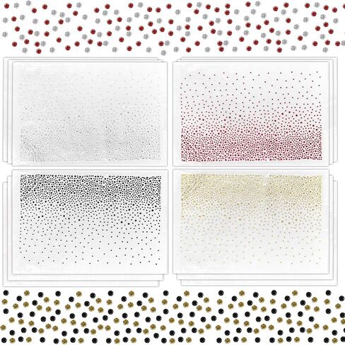 12 Sheets Multi-Color Iron on Rhinestone Transfers, 4 Colors Gold Silver Black Red 2mm & 3.5mm Glitter Hotfix Crystal Decals, Flat Round Diamond Patches for Clothing DIY Crafts Embellishment in Kuwait