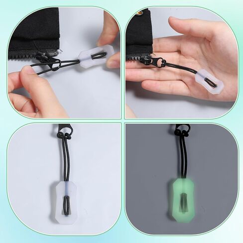 20 Pcs Self Luminous Backpack Zipper Pulls, Glow in the Dark Zipper Pulls Luggage Zippers Pull Head for Outdoor Mountaineering Camping Jackets Handbags in Saudi Arabia