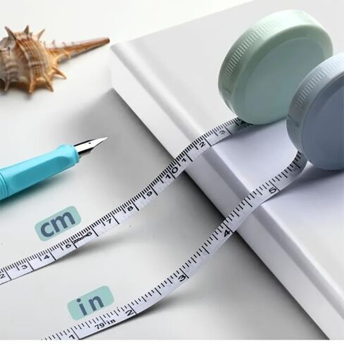 5 Pack Retractable Measuring Tape, 60-Inch 1.5 Meter Dual Sided Double Scale Ruler, Flexible Tape Measure for Body, Fabric, Sewing, Tailor, Cloth, Knitting, Craft & Weight Loss (Blue) in Kuwait