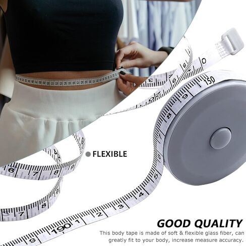 5 Pack Retractable Measuring Tape, 60-Inch 1.5 Meter Dual Sided Double Scale Ruler, Flexible Tape Measure for Body, Fabric, Sewing, Tailor, Cloth, Knitting, Craft & Weight Loss (Blue) in Kuwait