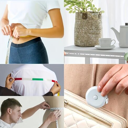 5 Pack Retractable Measuring Tape, 60-Inch 1.5 Meter Dual Sided Double Scale Ruler, Flexible Tape Measure for Body, Fabric, Sewing, Tailor, Cloth, Knitting, Craft & Weight Loss (Blue) in Kuwait