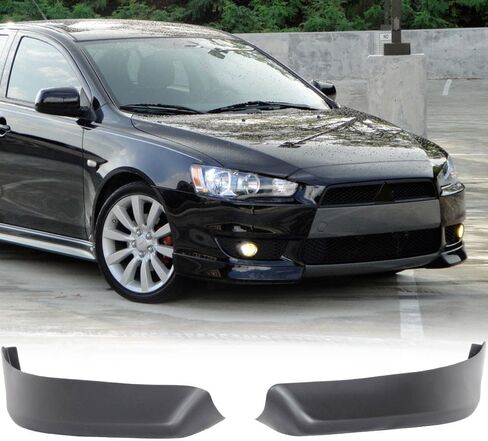 Front Bumper Lip Compatible with 2008-2015 Mitsubishi Lancer, Factory Style PP Black Front Lip Spoiler Splitter Air Dam Chin Diffuser Add On by IKON MOTORSPORTS, 2009 2010 2011 2012 2013 2014 in Kuwait