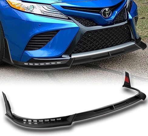 Stay-Tuned, 5PC STP-Style ABS Front Bumper Lip Spoiler Splitter w/LED Sequential Light, Compatible with 2018-2020 Toyota Camry SE XSE, Replacement Exterior Accessory (Carbon Painted) in Kuwait