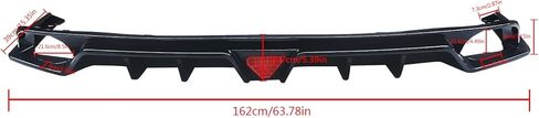 Rear Diffuser Fits for Honda Civic 11th Gen Sedan 2022-2025 with LED Brake Light Gloss Black Painted ABS Rear Bumper Lip Spoiler Lower Bumper Rear Lip in Saudi Arabia