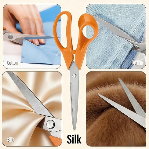 Heavy Duty Scissors, Ultra Sharp Stainless Steel Scissors with Ergonomic Comfort Grip Handles for Sewing, Tailoring, Office, Home, School & Craft Use, 9.84 Inch in Kuwait