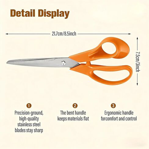 Heavy Duty Scissors, Ultra Sharp Stainless Steel Scissors with Ergonomic Comfort Grip Handles for Sewing, Tailoring, Office, Home, School & Craft Use, 9.84 Inch in Kuwait