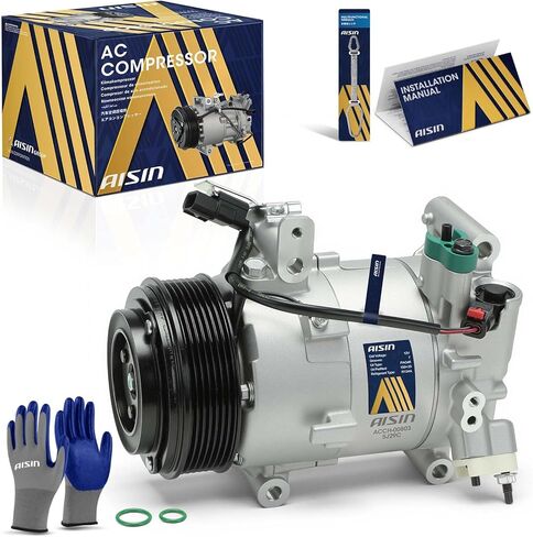 ضاغط مكيف هواء AISIN AFTERMARKET ACCH-00803 - متوافق مع Honda Civic 2016-2021 2.0 لتر - مع أخدود 7 بكرات، مع قابض in Kuwait